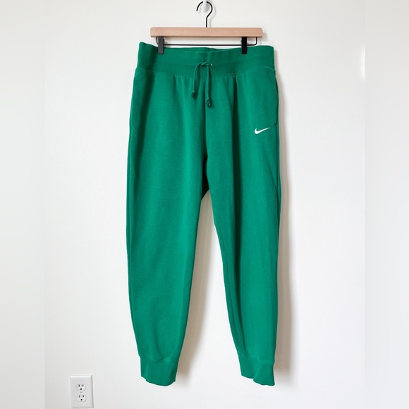 Nike Pants - Nike Jogger Sweatpants Kelly Green Women's Size XL Swoosh Drawstring Ribbed Hem
